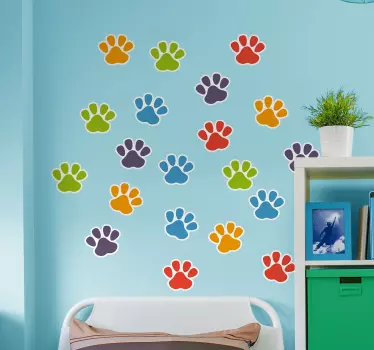 Lyse poteaftryk wallsticker dyr - TenStickers