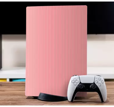 Lyserød farve med striber playstation 5 klistermærker - TenStickers