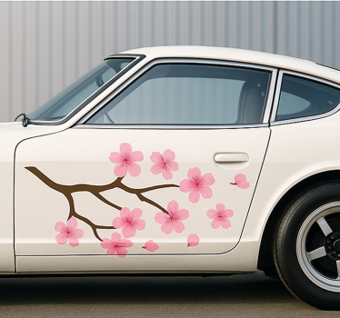 Klistermærke til bil pink kirsebærblomst - TenStickers