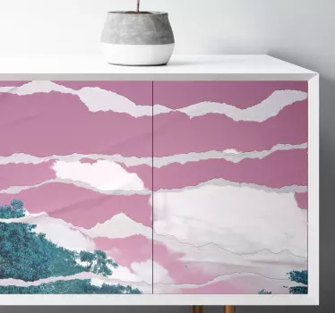 Folie til møbler i lyserød skyhorizont - TenStickers