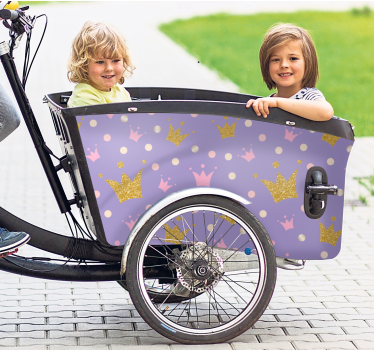 Lyserød prinsesse klistermærke til ladcykel - TenStickers