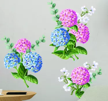 Lyserøde blomster vægoverføringsbillede - TenStickers