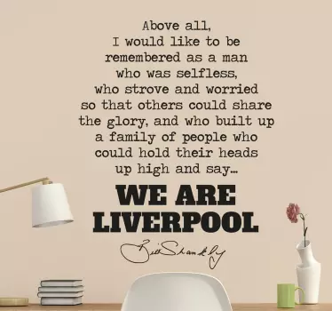 Mærkat med billedagtigt liverpool-citat - TenStickers