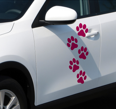 Klistermærke til bil ensfarvede pote sæt - TenStickers