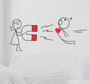 Magnetisk hjerte væg klistermærke - TenStickers