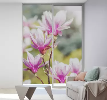 Magnolia blomster dekoration vindue mærkat - TenStickers