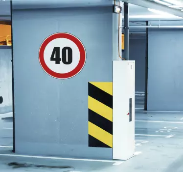 Maksimal hastighed 40 vejskilte klistermærke - TenStickers