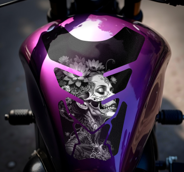 Malet skelet dame Klistermærker til motorcykel - TenStickers