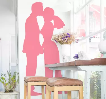 Mand og kone kysse brudemærke - TenStickers