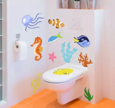 Marine dyr fisk mur klistermærke - TenStickers