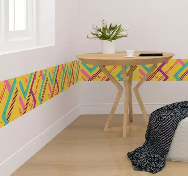 Memphis stil grænse kantklistermærke - TenStickers