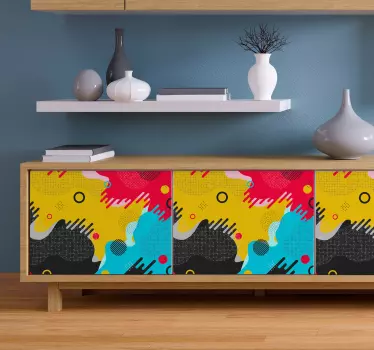 Memphis stil mønster møbler mærkat - TenStickers