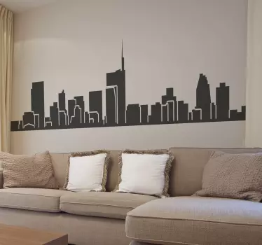 Milan city skyline silhuet vægoverføringsbillede - TenStickers