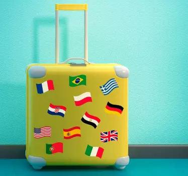 9 små landsflag klistermærke - TenStickers