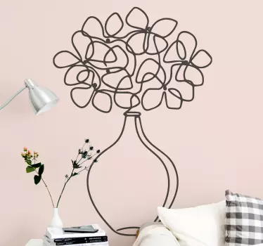 Minimalistisk blomstervase blomstervæg indretning - TenStickers