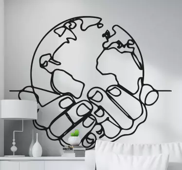 Minimalistisk jordkort væg klistermærke - TenStickers