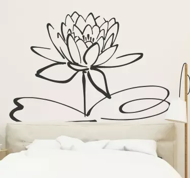 Minimalistisk lotusblomst vægindretning - TenStickers