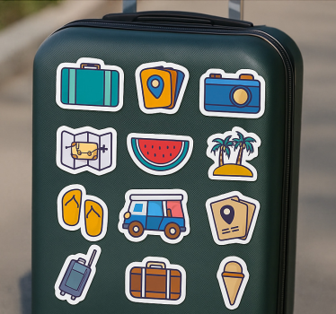 Minimalistiske rejseikoner rejse klistermærke - TenStickers