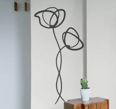 Minimalistiske valmuer blomster vægindretning - TenStickers