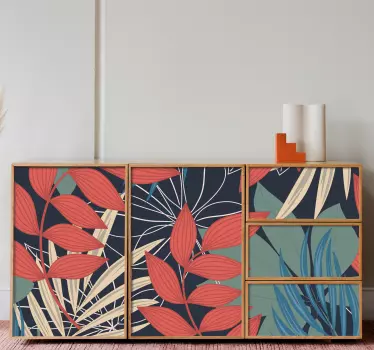 Moderne elegant flora mønster klistermærke - TenStickers
