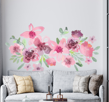 Moderne kunst blomst væg indretning - TenStickers
