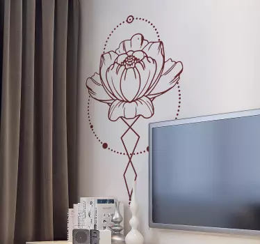 Moderne rose blomster vægmærkat - TenStickers