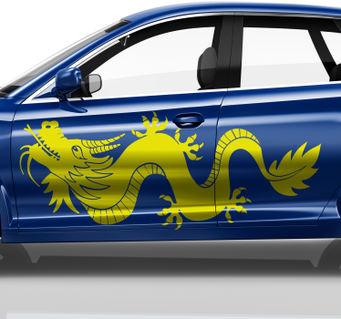 Monocolor dragon bil mærkat - TenStickers
