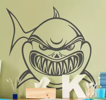Monocolor vred haj fisk mærkat - TenStickers