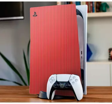 Mørk lyserød farve med striber playstation 5 klistermærker - TenStickers
