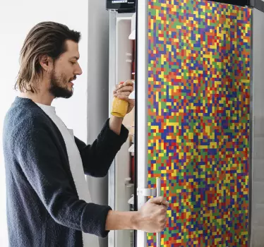 Mosaik mønster køleskab wrap - TenStickers