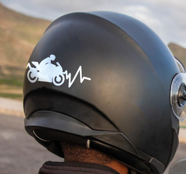 Motorcykel hjerteslag design motorcykelklistermærke - TenStickers