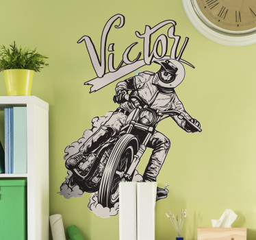 Motorcykel personlig navn klistermærke - TenStickers
