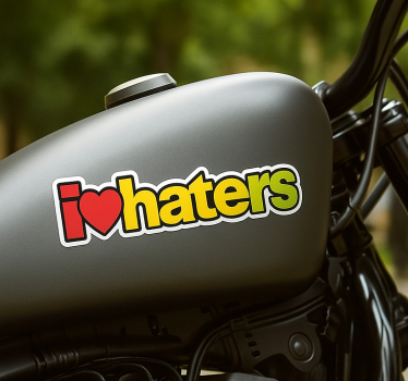 Motorcykelklistermærke hader elsker tekst - TenStickers