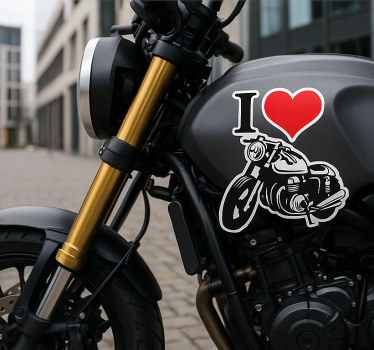 Motorcykelklistermærke jeg elsker moto - TenStickers