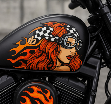 Motorcykelklistermærke vintage goggle pige - TenStickers
