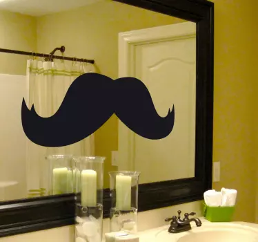 Movember overskæg sticker til spejl - TenStickers
