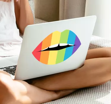 Multifarvede læber bærbare klistermærker - TenStickers