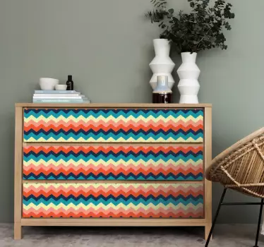 Multifarvet zig zag design mærkater til møbler - TenStickers