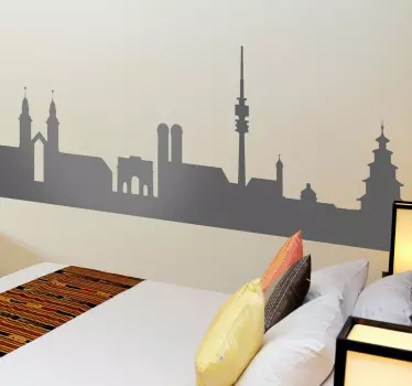 Munich silhuet vægklistermærke - TenStickers