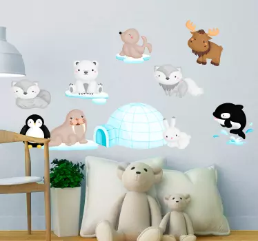 Mur klistermærke for arktisk dyreliv - TenStickers