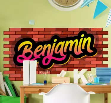 Mur og navn graffiti bymærkat - TenStickers