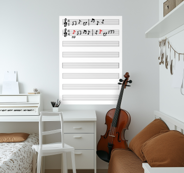 Musikark whiteboard klistermærke - TenStickers