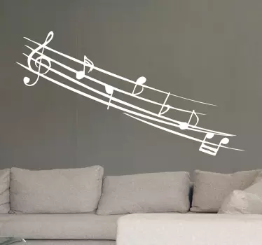 Musiknoter monokrom mærkat - TenStickers