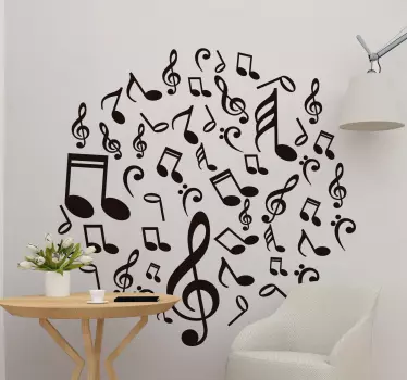 Musiknoter musikalsk klistermærke - TenStickers