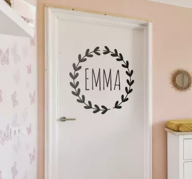 Sød blomstrede navnemærkat - TenStickers