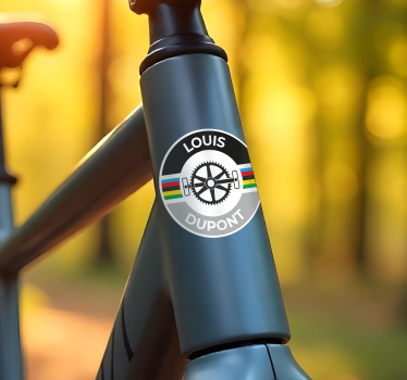 Navn med cirkelstriber klistermærke til cykel - TenStickers