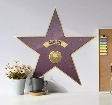 Navngivet walk of fame stjerne biografmærkat - TenStickers