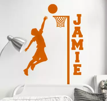 Netball med navn basketball mærkat - TenStickers