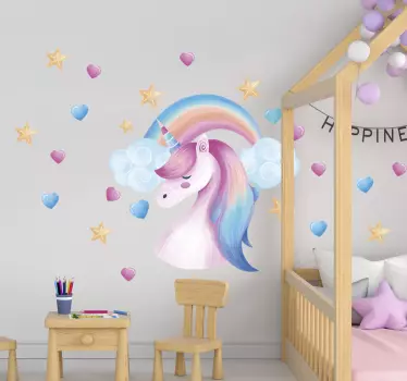 Nordi-stil unicorn dyr vægdekor - TenStickers