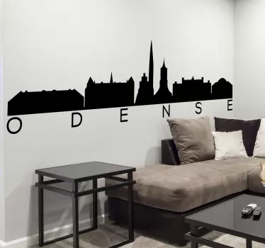 Odense by skyline silhuet klistermærke - TenStickers